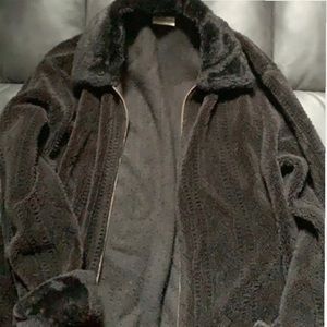 black fur jacket